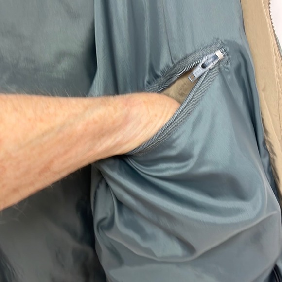 Trail Designs man's olive-green & blue-shell hooded machine-wash ski jacket szXL - Picture 4 of 13